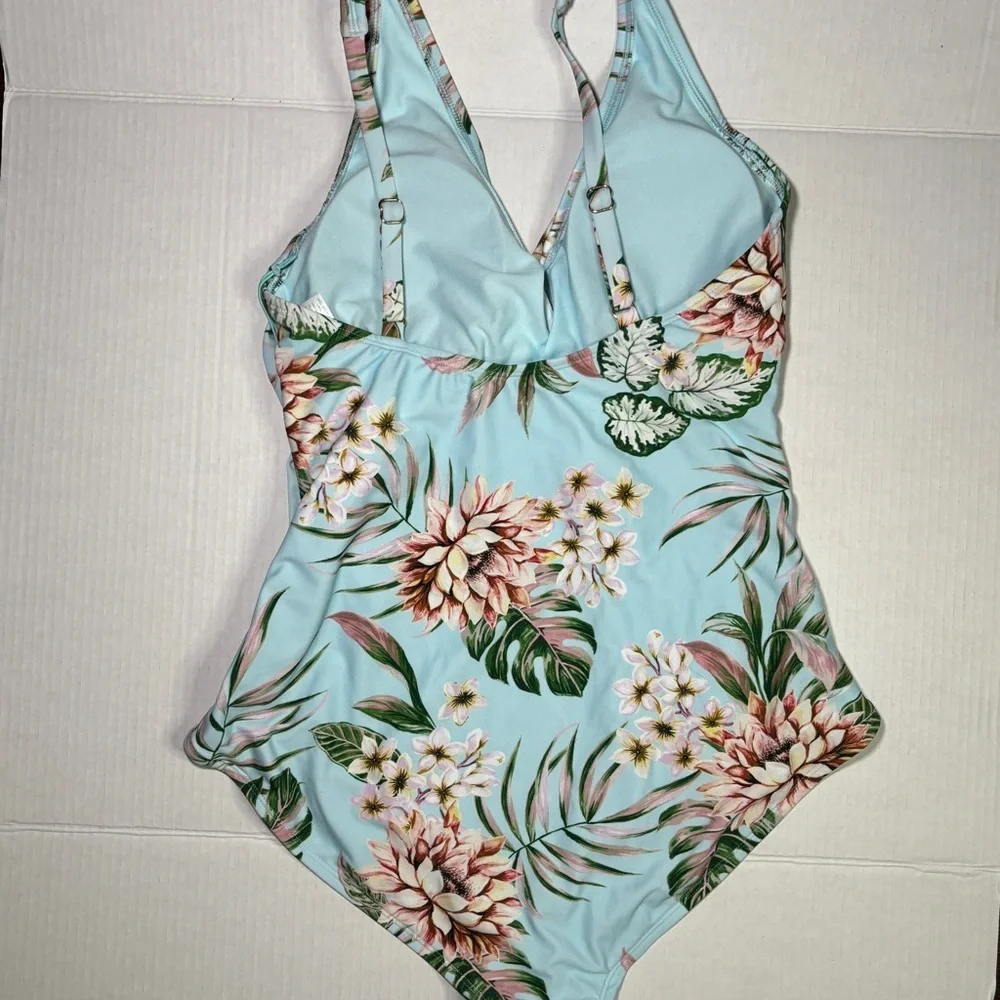 Kona Sol One Piece Swimsuit Tropical Floral Size Large - Picture 4 of 8